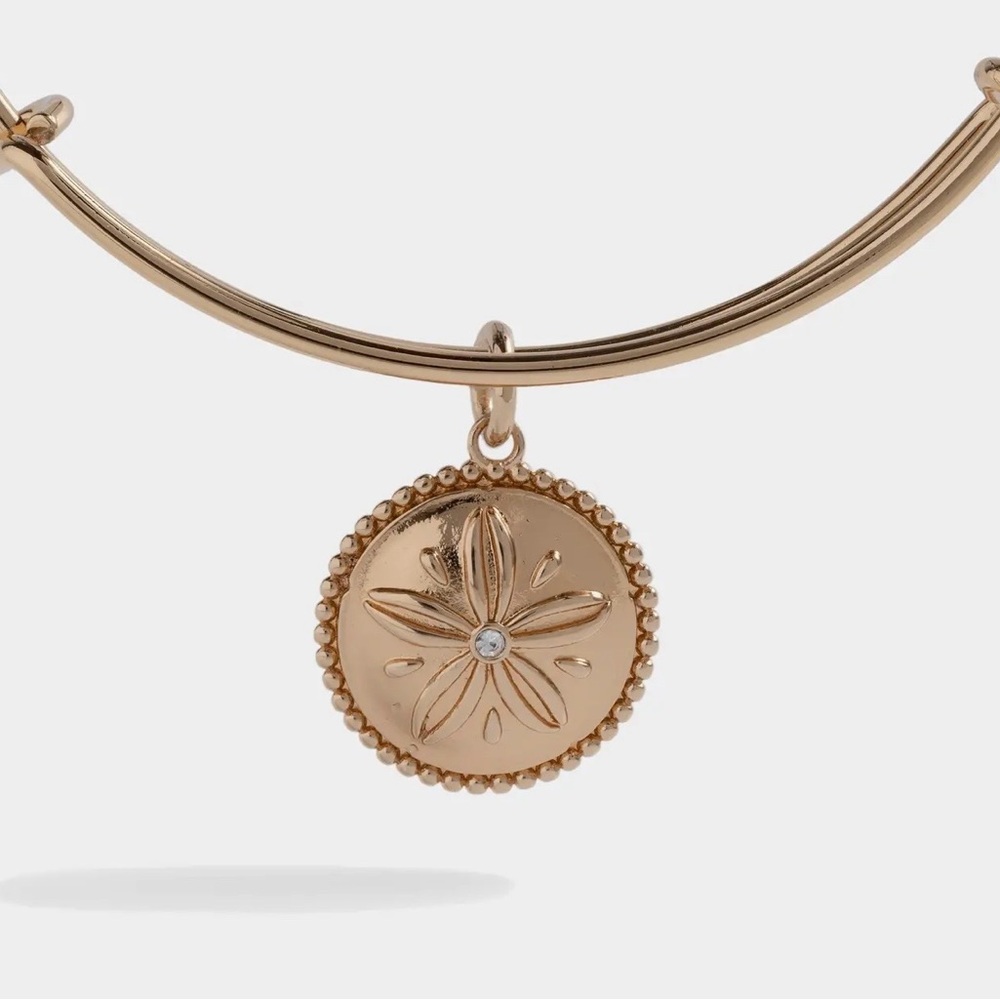 Alex and Ani Gold Floral Medallion Charm Bangle - Unbranded